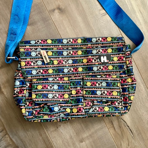 Harajuku Lovers | Bags | Vtg Harajuku Lovers Smiley Face Art  Vintage Harajuku Lovers Rare Smiley Face Messenger Bag with Blue Strap